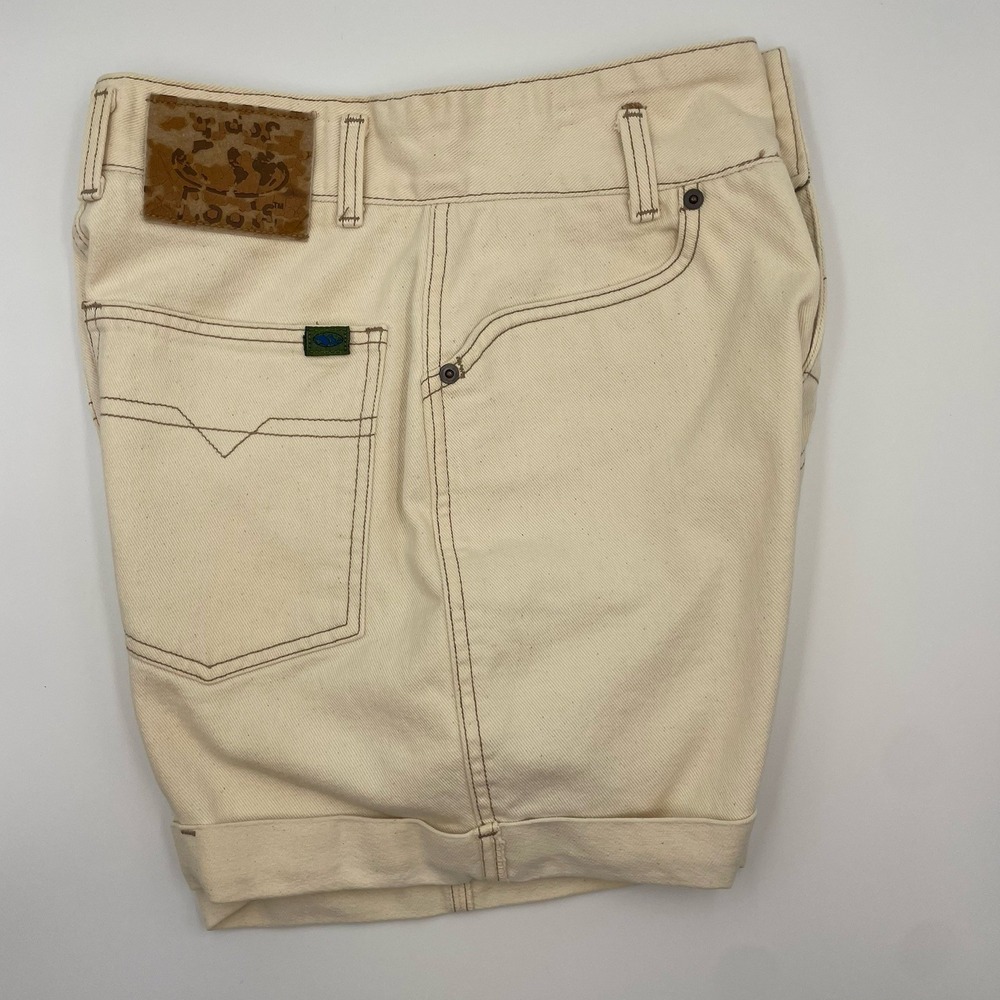 GRASS ROOTS Women Ivory Denim Shorts Sz 5/6 100% Cotton High Rise Roll Hem USA - Picture 15 of 16